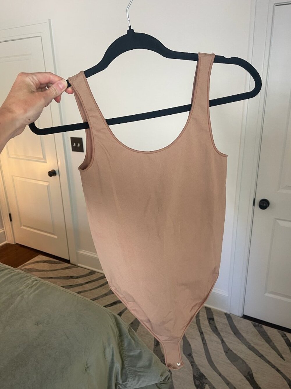 Skims Essential Scoop Neck Bodysuit in Tiger